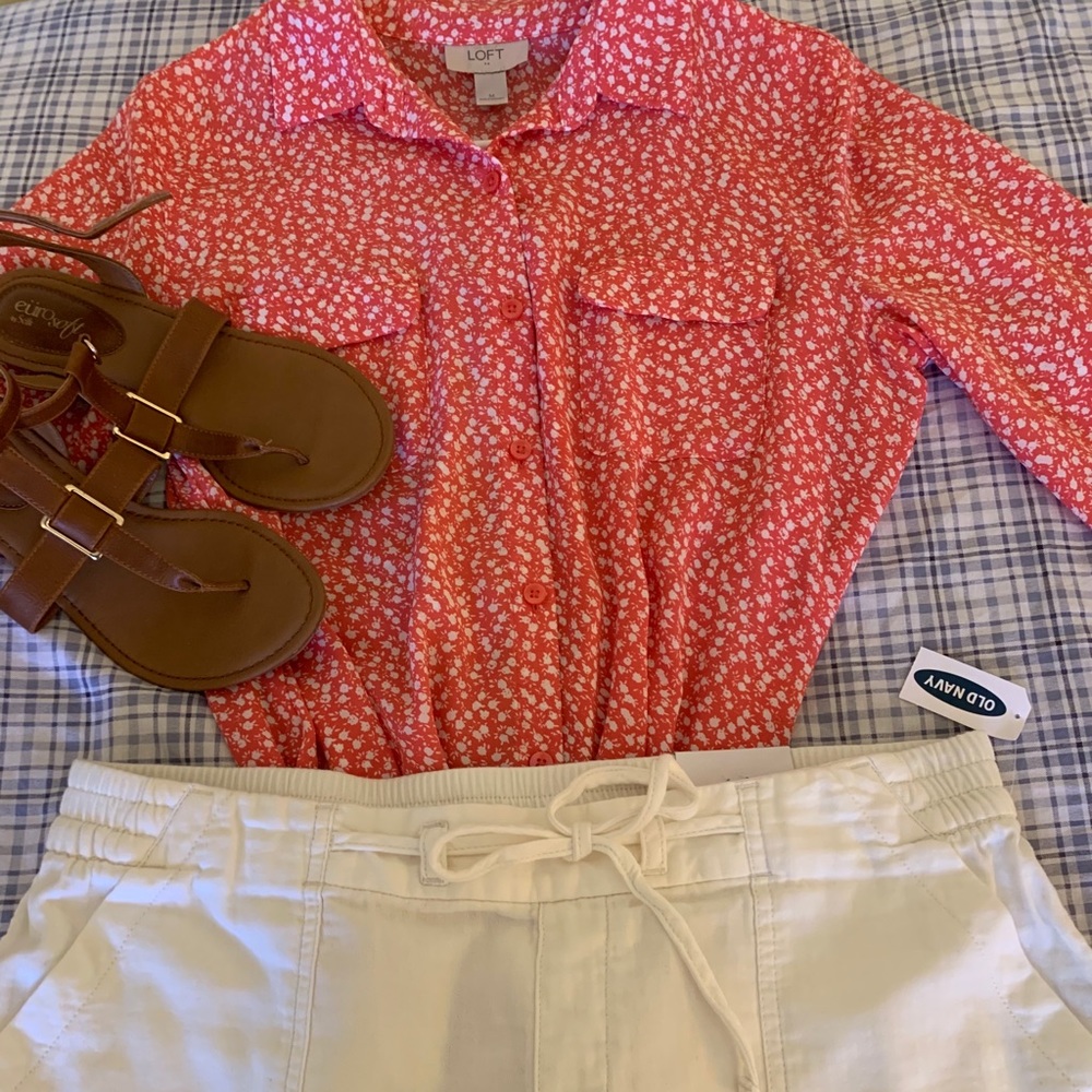 Pink Floral Top by LOFT